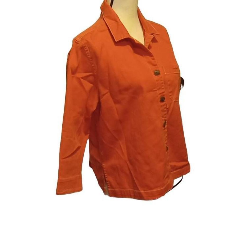 Napa‎ Valley Petites Women's Size 14P Peach Button Front Single Pocket Shirt